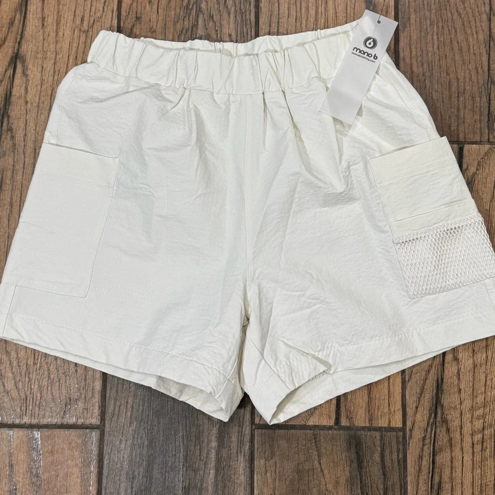 Mono B Natural Beige Women's Cargo Shorts - Picture 1 of 7